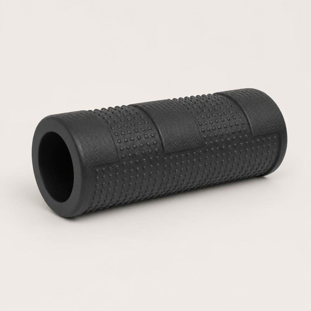 Rouleau de massage noir 45 cm à relief