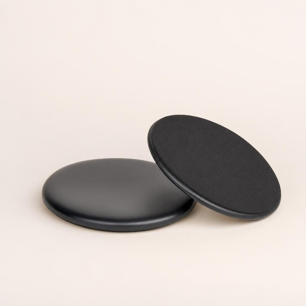 Paire de disques de glisse noirs double face pour le gainage
