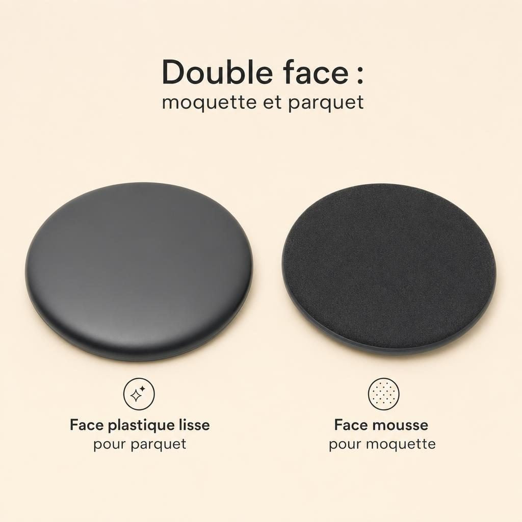 Les deux faces du disque de glisse : plastique et mousse