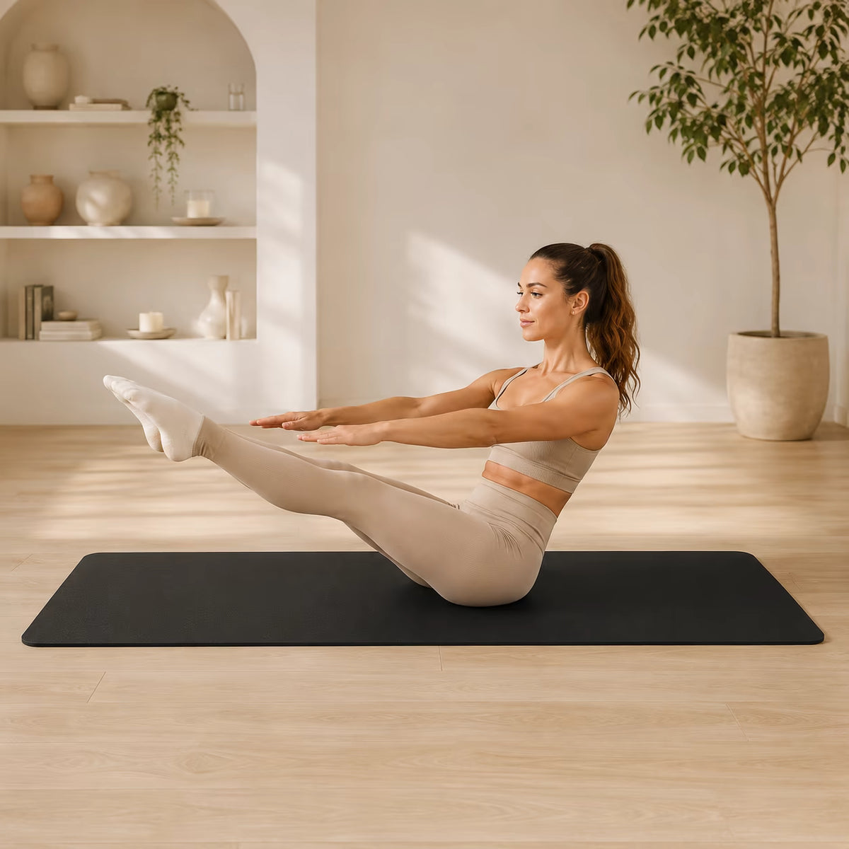 Tapis de Pilates Noir | Terra · 173 × 61 cm